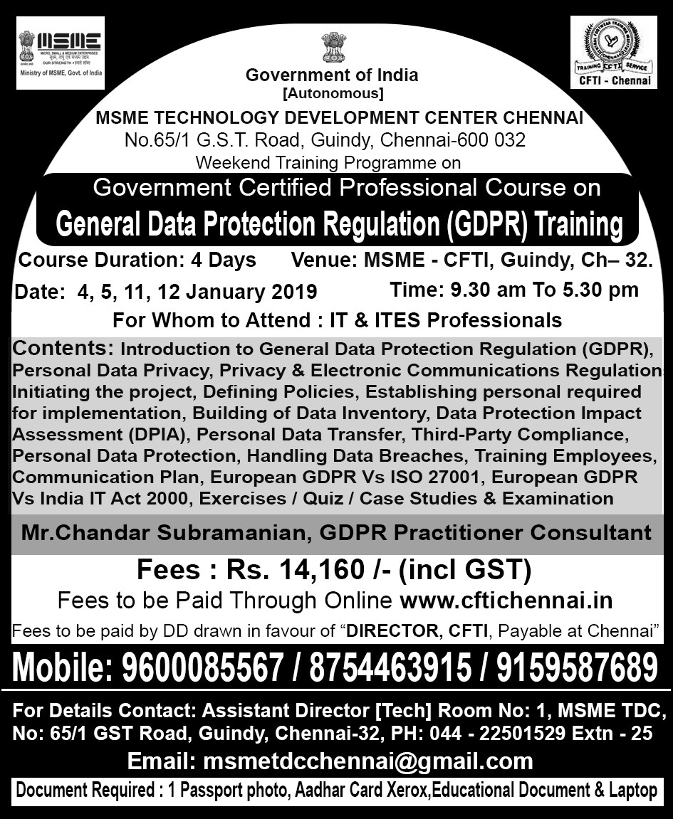 General Data Protection Regulation (GDPR) Training